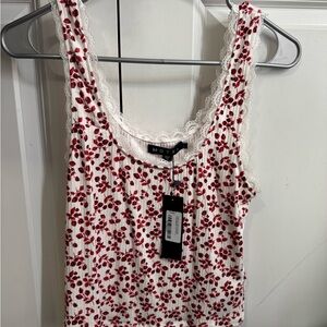 Carillo Top In Summer Strawberry Off White